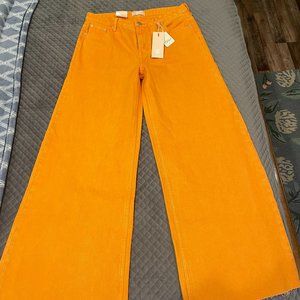 NWT Ziggy Denim Super Sweeper Jean - Tangerine, Women Orange Denim Size 29